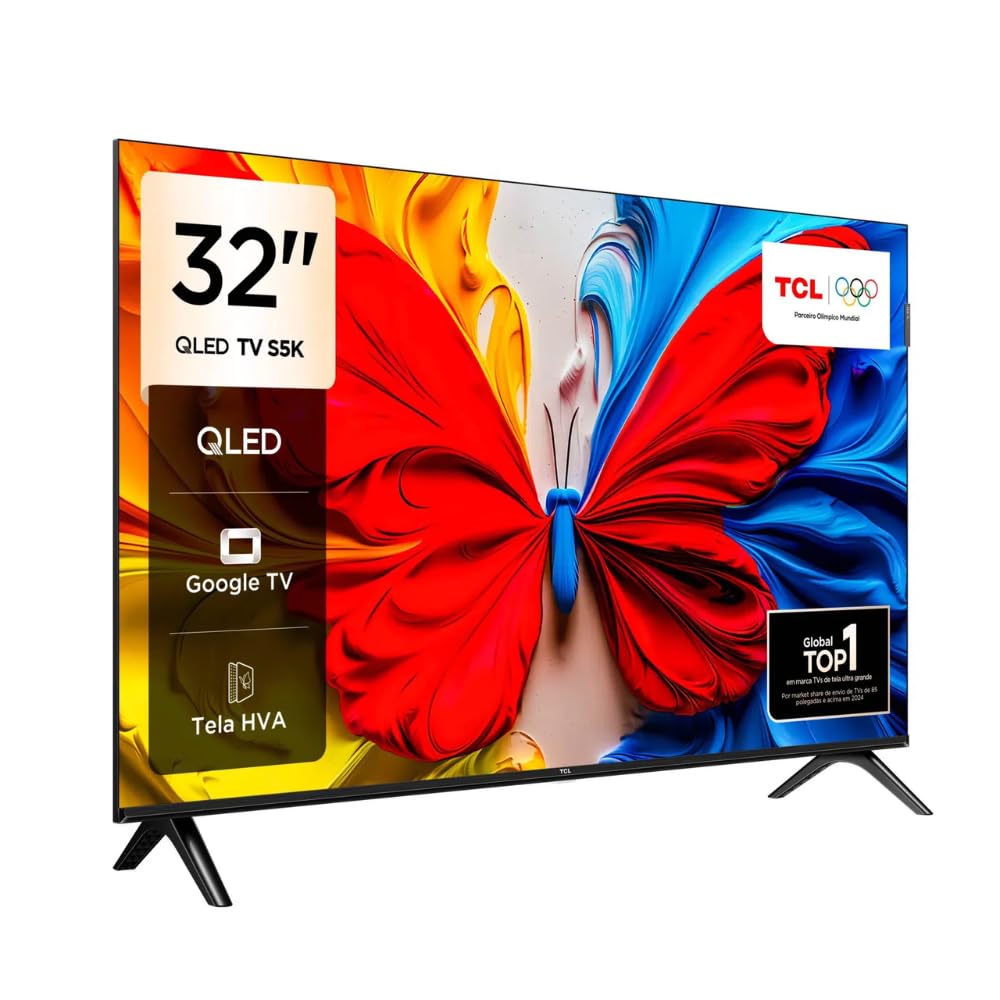 TCL 32V Google TV 32インチ TCL, Smart TV, 32 Polegadas, HD QLED, WiFi, Bluetooth, Google TV